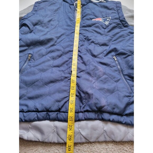 New England Patriots Long Sleeve Quilted Lightweight Hooded Jacket Size L NFL - Picture 9 of 13
